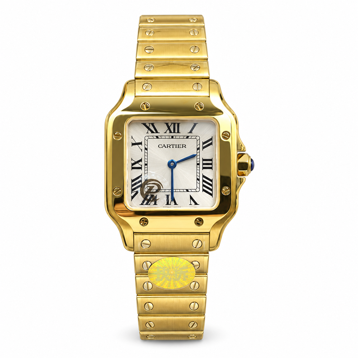 Cartier Santos Medium Yellow Gold White Dial Automatic Gold Bracelet Watch – KDY