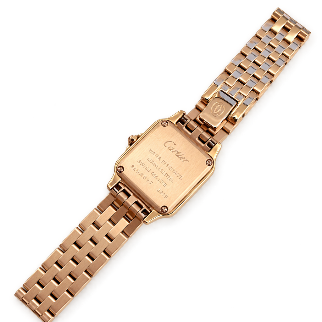 Cartier Panthère de Cartier Small — 18K Rose Gold, Diamond Bezel, Silver Dial & Rose Gold Bracelet, Women