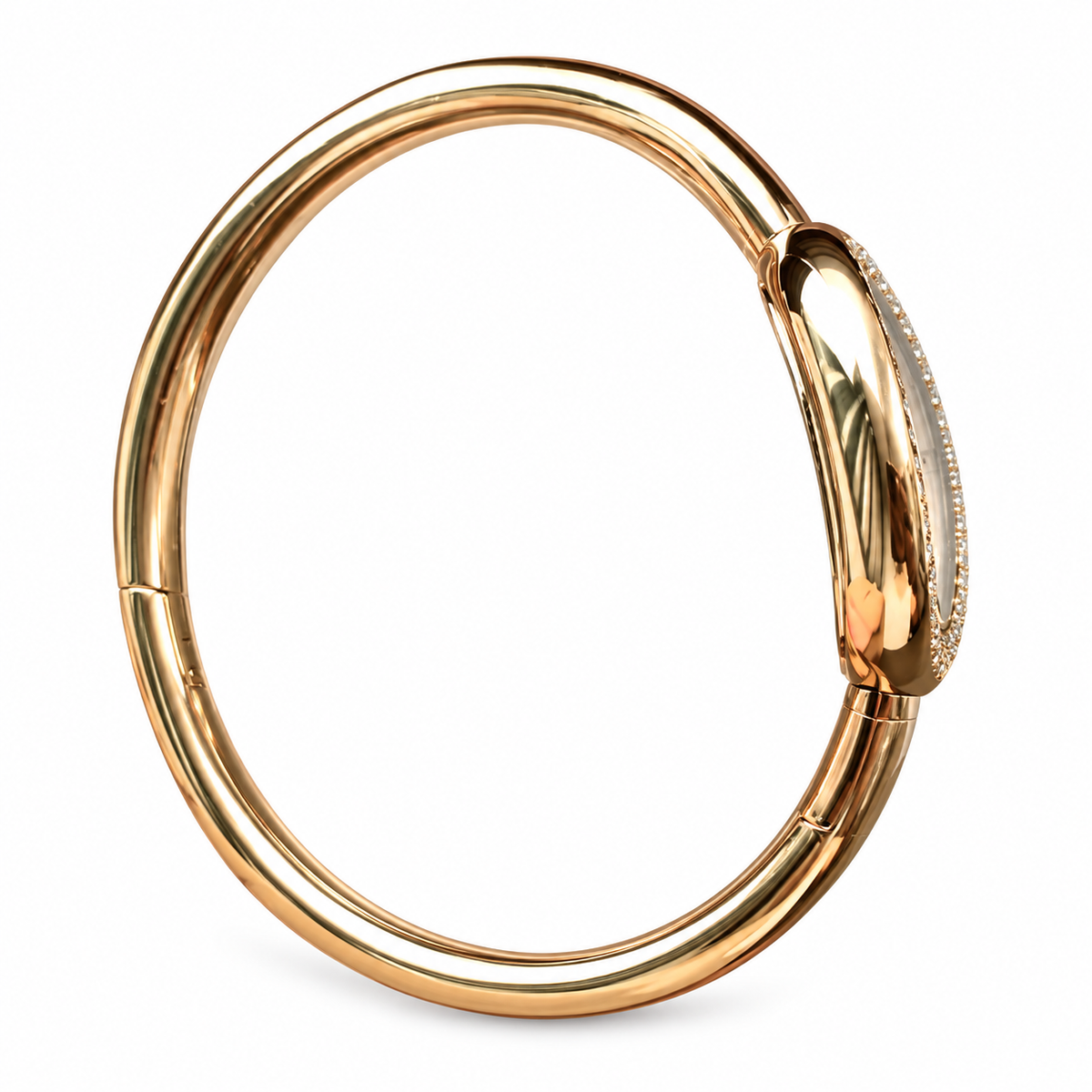 Cartier Baignoire — 18K Yellow Gold, Diamond Bezel, White Dial & Gold Bangle, Women