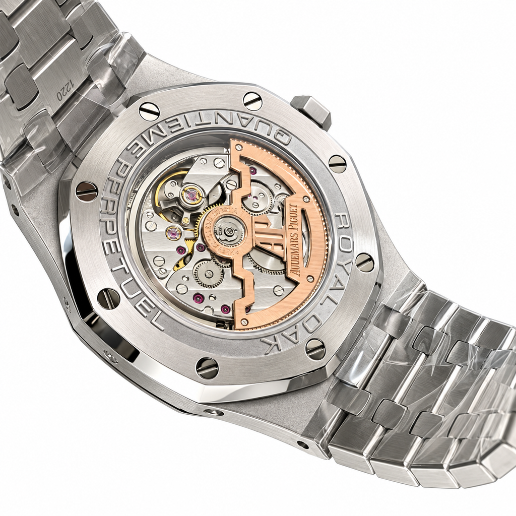 Audemars Piguet Royal Oak Perpetual Calendar Salmon Dial Moon Phase Steel Watch