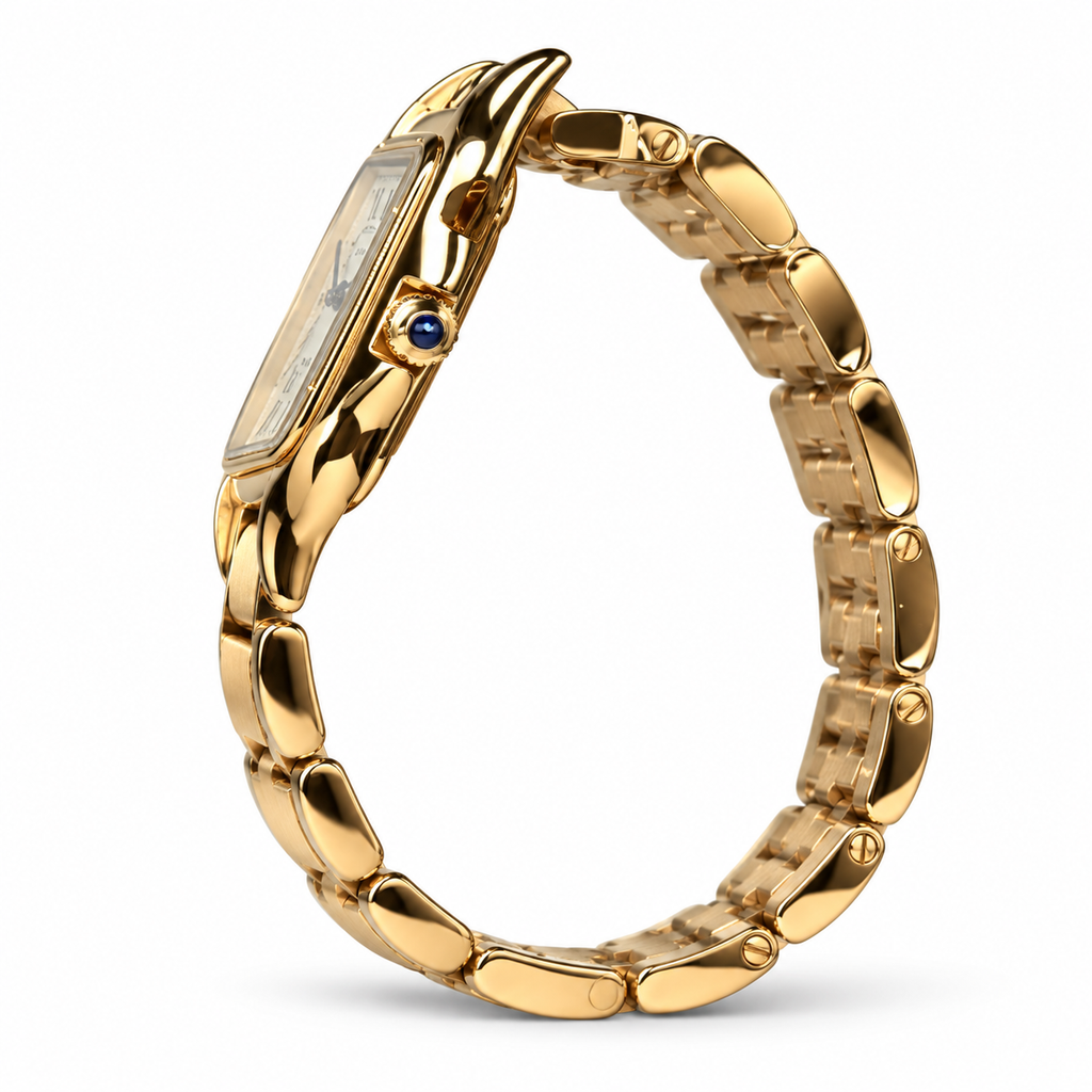 Cartier Panthère Large Yellow Gold White Dial Bracelet Watch – KDY