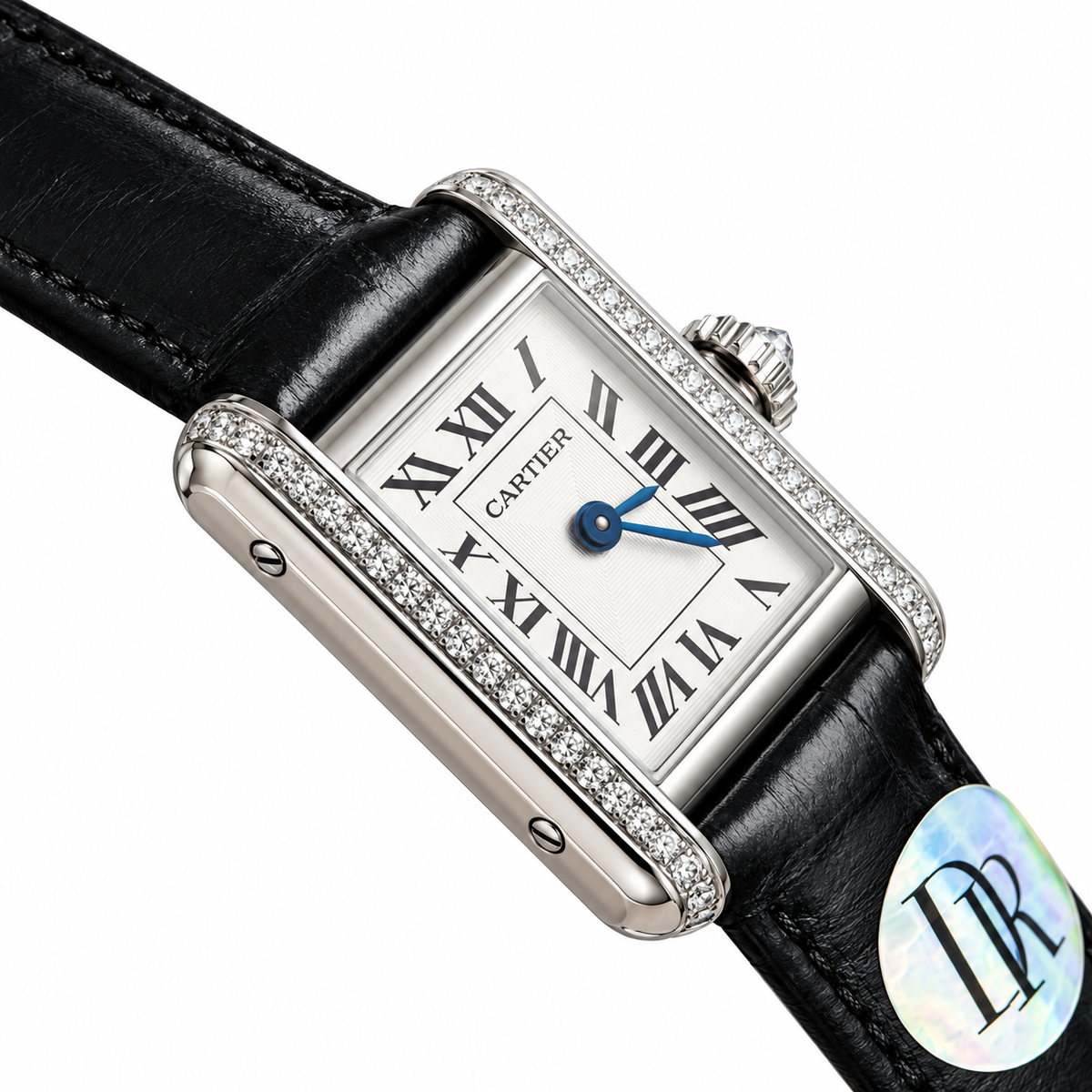 Cartier Tank Mini — 18K White Gold, Diamond Lugs & Black Alligator Strap