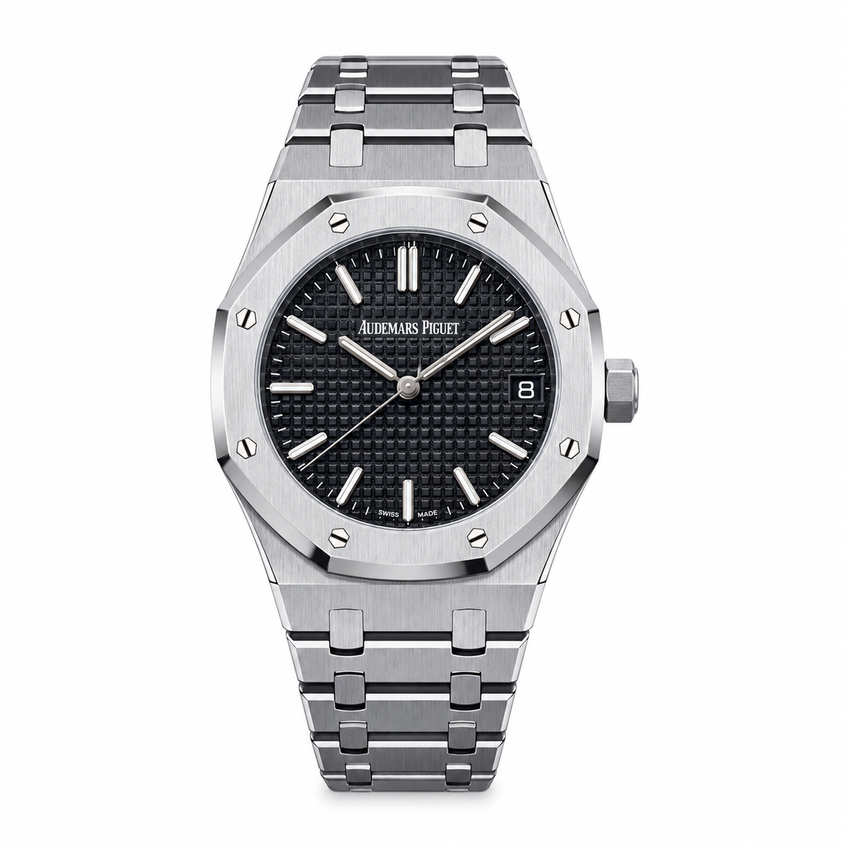 Audemars Piguet Royal Oak Steel Black Tapisserie Date Watch