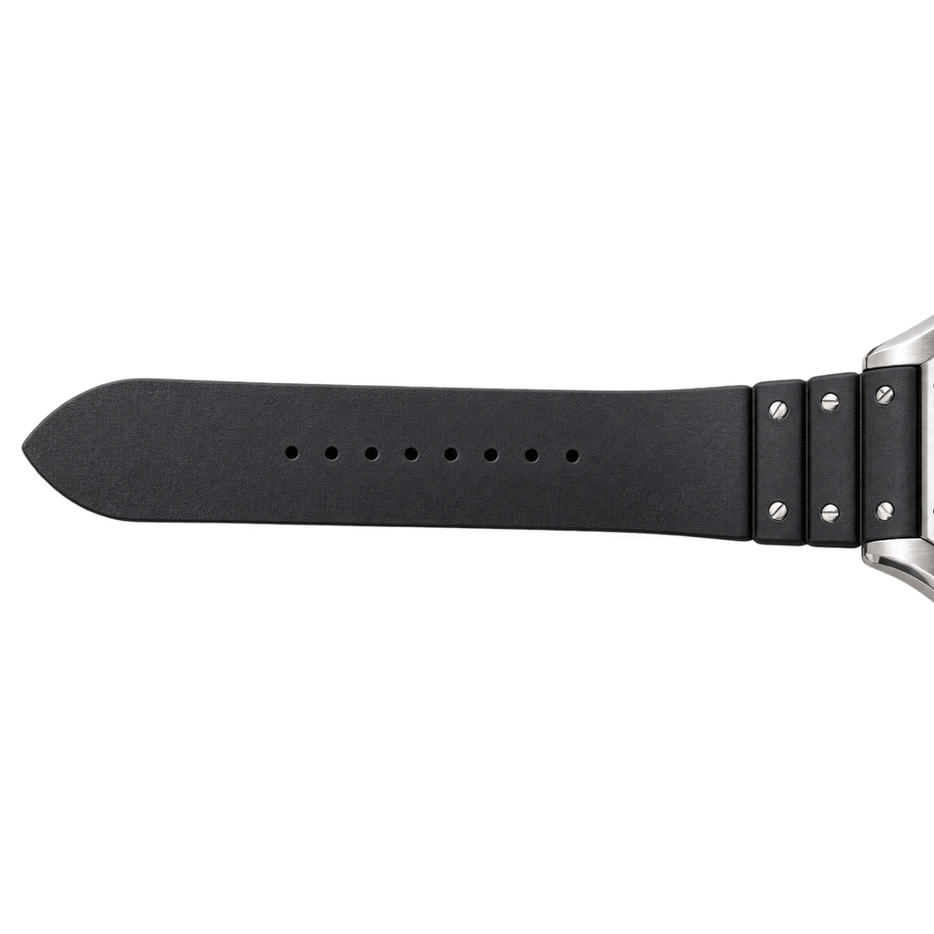 Cartier Santos Large Steel ADLC Black Dial Automatic Rubber Strap Watch – KDY
