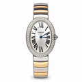 Cartier Baignoire — 18K White Gold, Diamond Bezel & Two-Tone Gold Bracelet