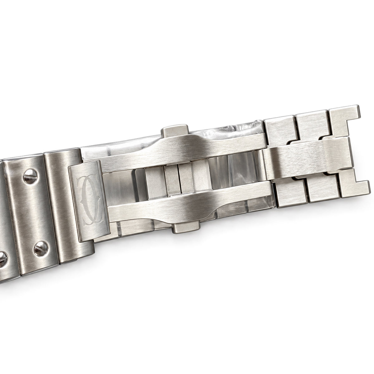 Cartier Santos de Cartier Automatic — Steel, Blue Sunburst Dial & Steel Bracelet, Large