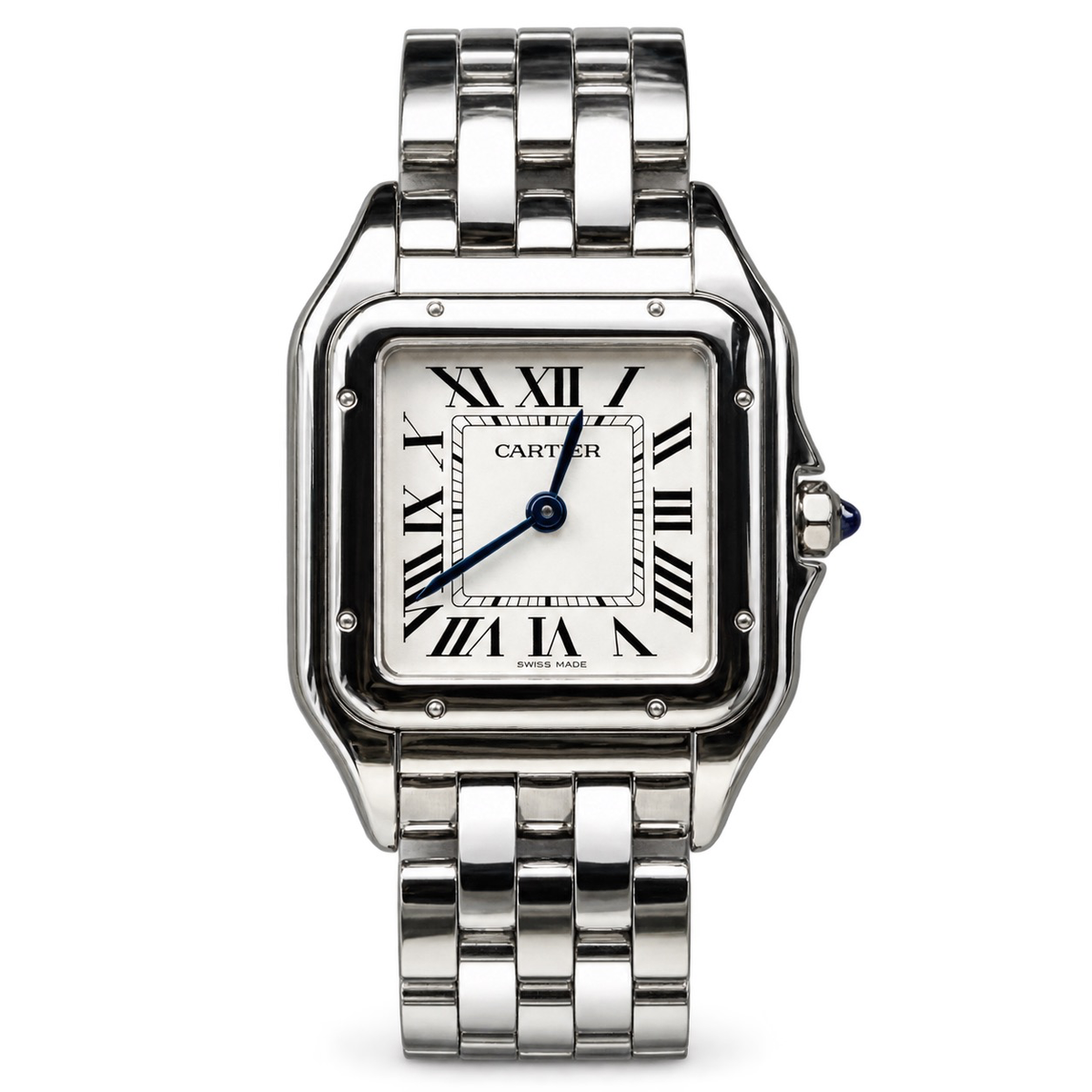 Cartier Panthère de Cartier — Stainless Steel, White Dial & Steel Bracelet, Large