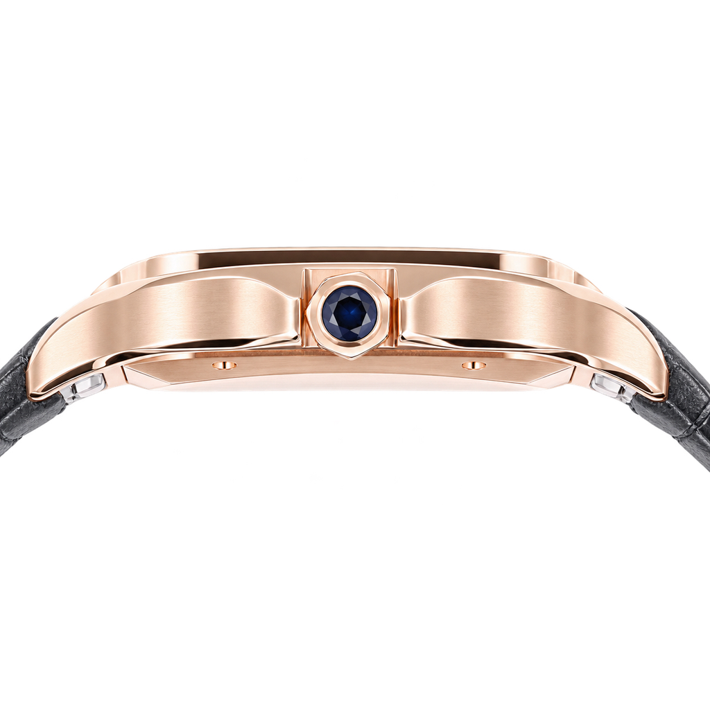 Cartier Santos de Cartier Automatic — 18K Rose Gold, White Dial & Black Alligator Strap