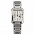 Cartier Tank Anglaise Small — Steel, Silver Diamond-Set Dial, Roman Numerals & Steel Bracelet, Women