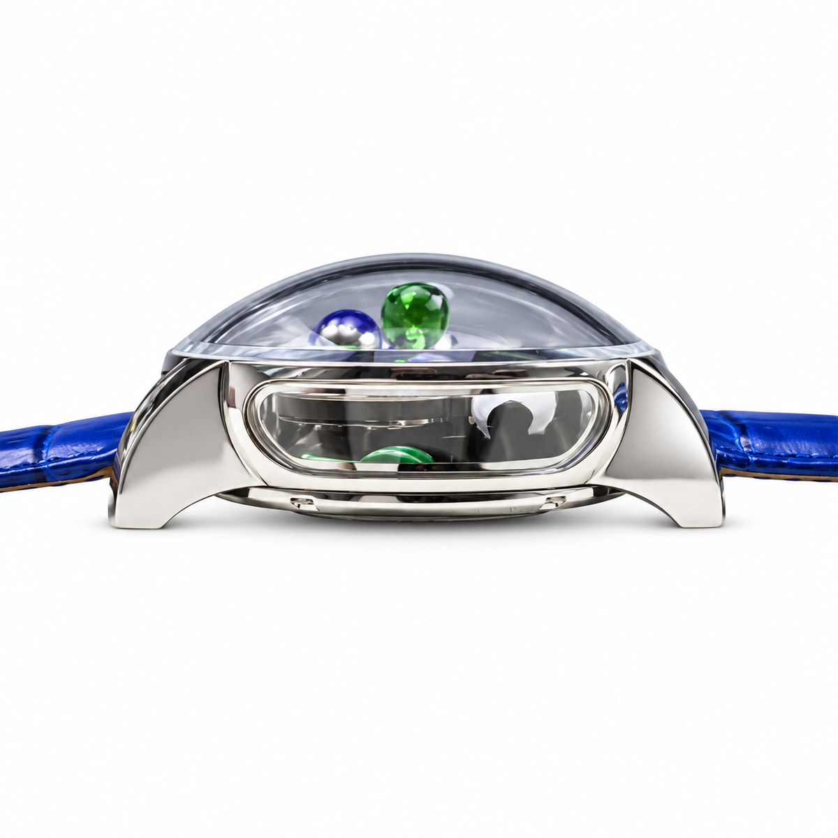 Jacob & Co. Astronomia Panda Steel Dome Tourbillon 3D Enamel Blue Leather Watch