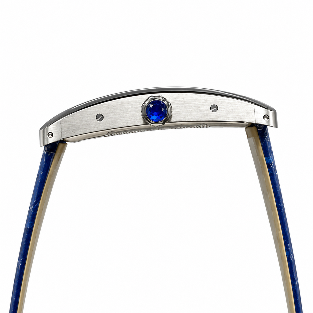 Cartier Tank Américaine — 18K White Gold, Silver Dial & Blue Alligator Strap