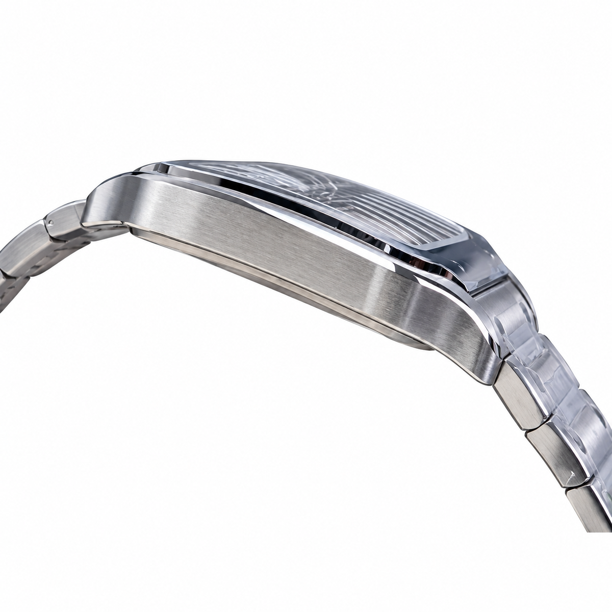 Cartier Santos Large Skeleton — Steel, Skeleton Dial, Blue Hands & Steel Bracelet, Manual Wind