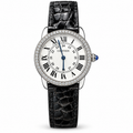 Cartier Ronde Louis Cartier — 18K White Gold, Diamond Bezel & Black Alligator Strap