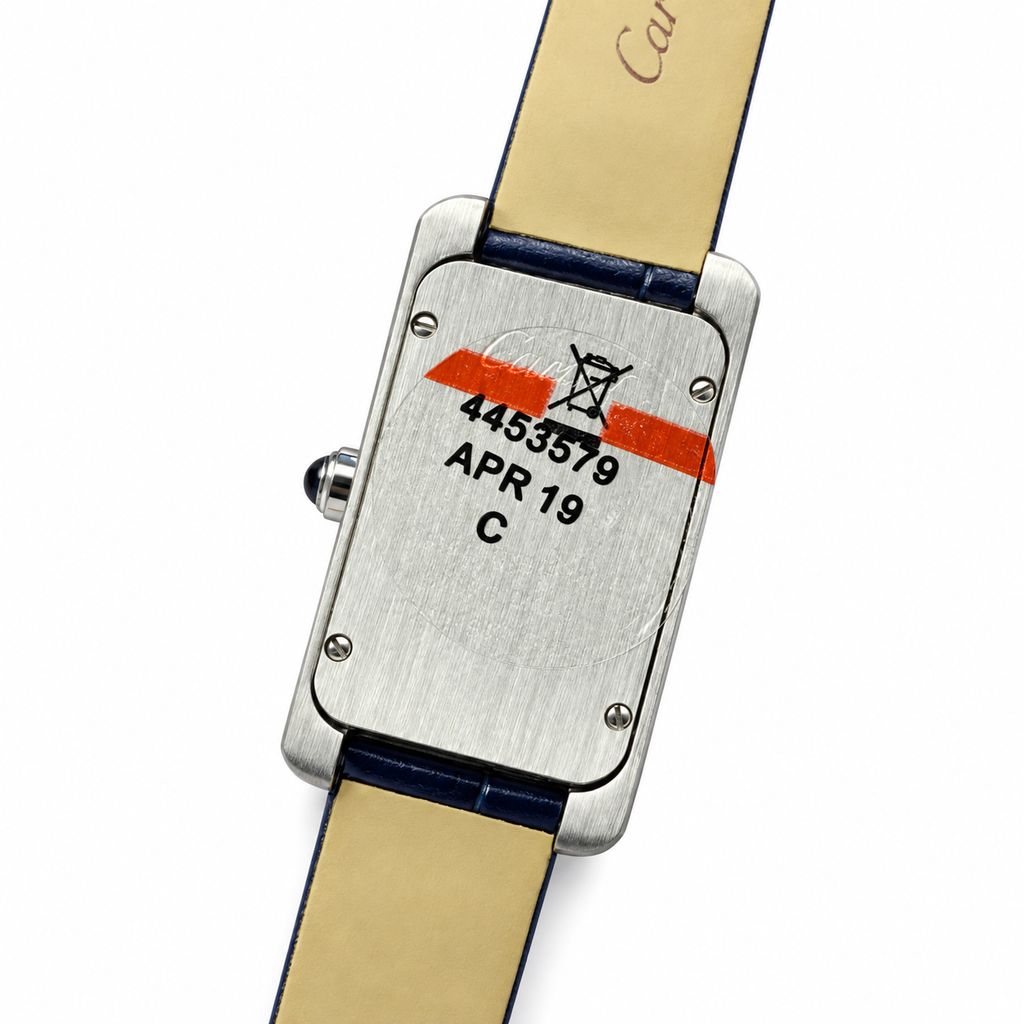 Cartier Tank Américaine Steel Silver Dial Blue Strap Watch – KDY