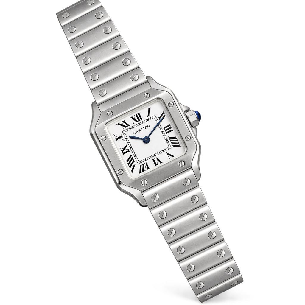 Cartier Santos Medium Steel White Dial Quartz Bracelet Watch – KDY