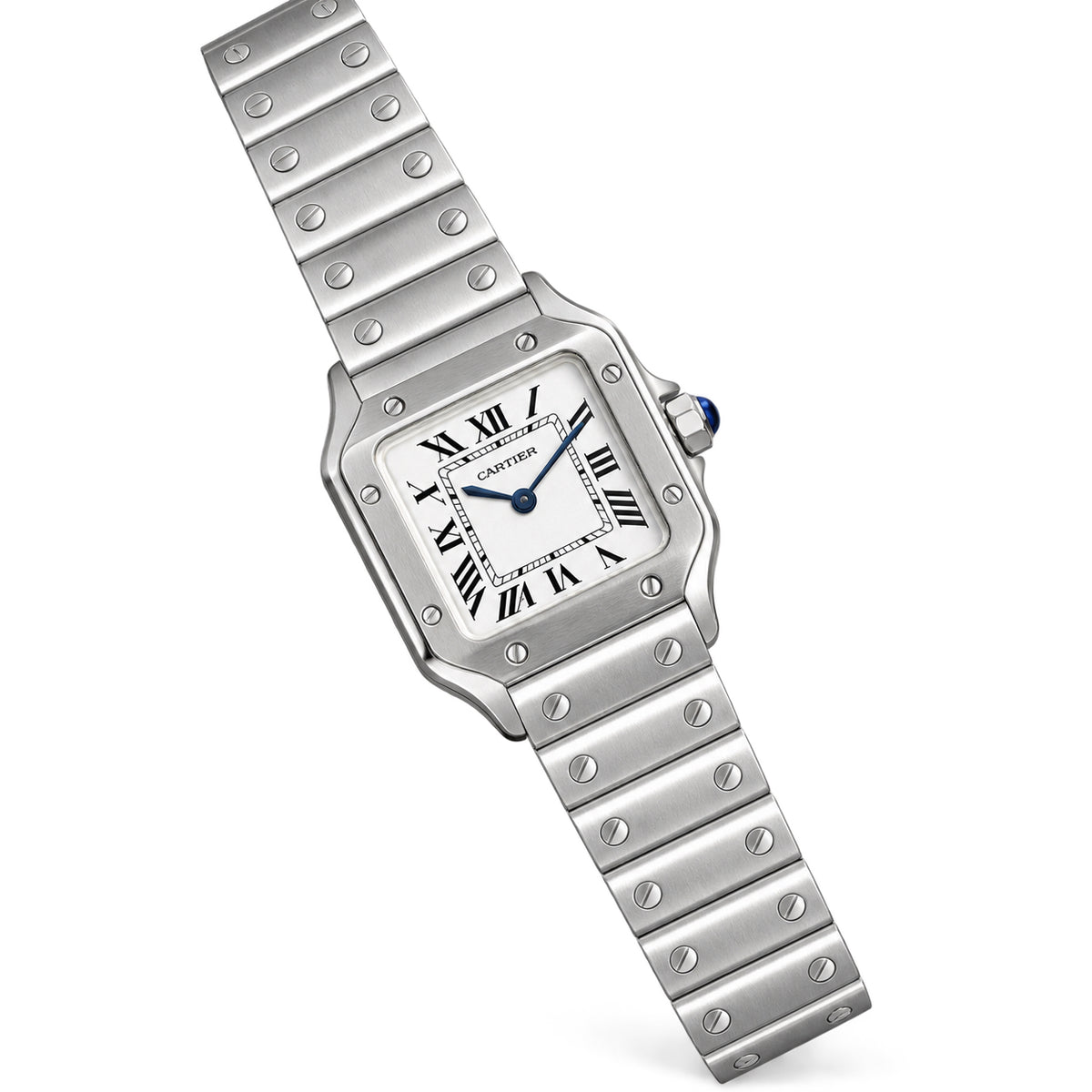 Cartier Santos Medium Steel White Dial Quartz Bracelet Watch – KDY