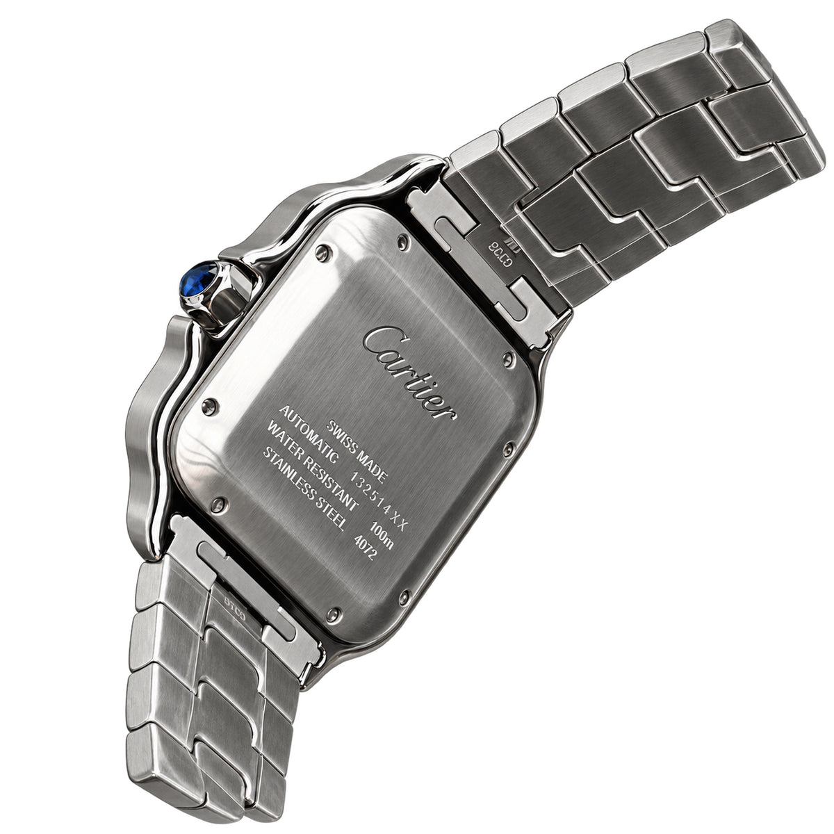 Cartier Santos Large Automatic White Dial Stainless Steel Bracelet Men's Luxury Watch Swiss Made