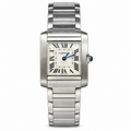 Cartier Tank Française Large — Steel, Silver Dial, Roman Numerals & Steel Bracelet, Quartz