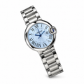 Cartier Ballon Bleu Stainless Steel Ice Blue Dial Watch