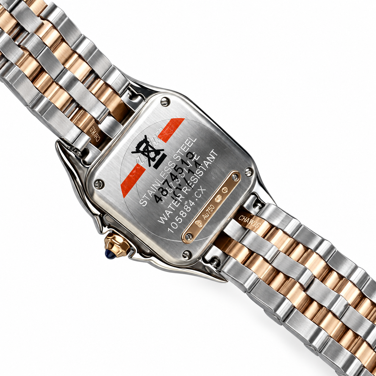 Cartier Panthère Two-Tone 18K Rose Gold Steel Diamond Bezel Luxury Watch Swiss Made Women