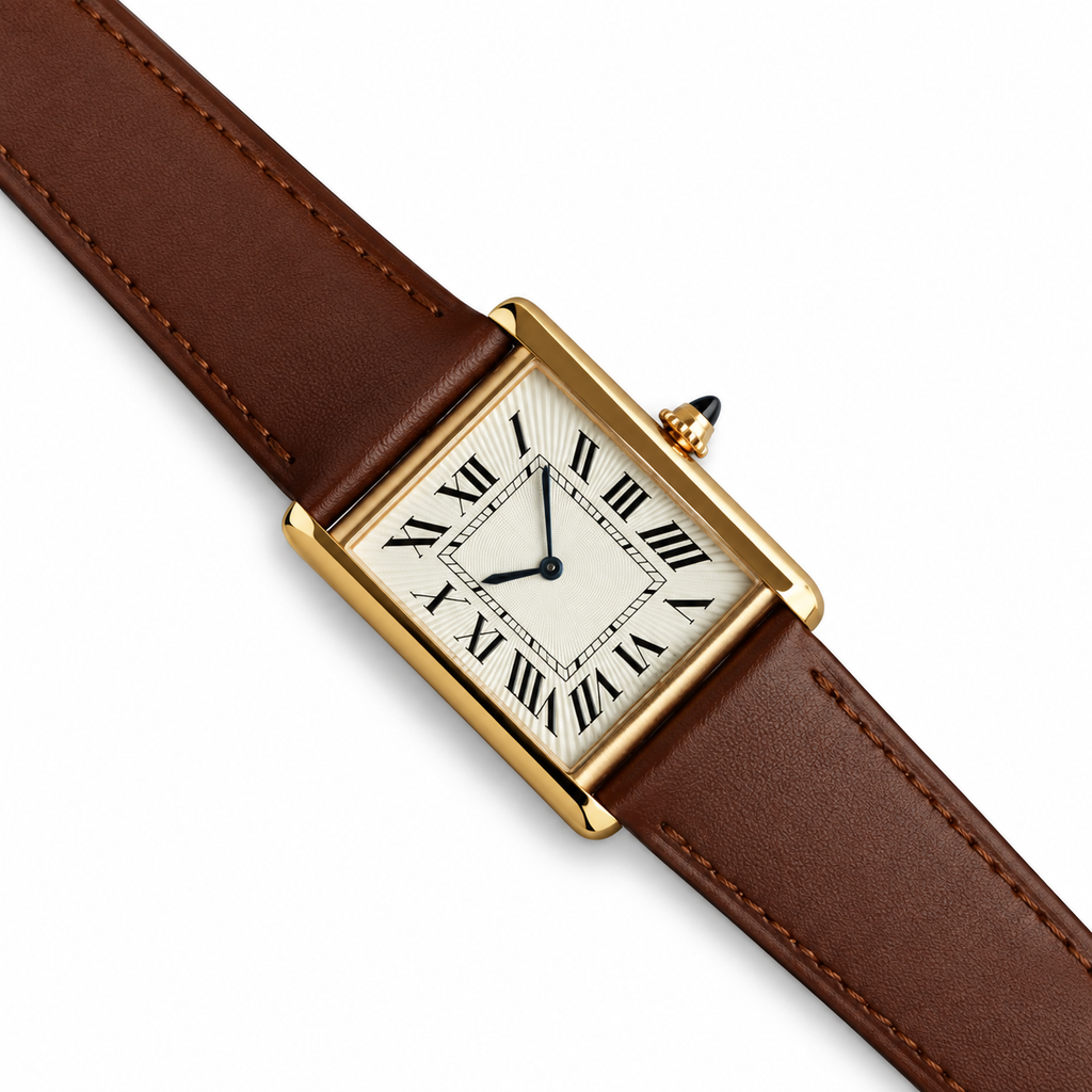 Cartier Tank Must — Gold-Tone, Cream Dial & Tan Leather Strap
