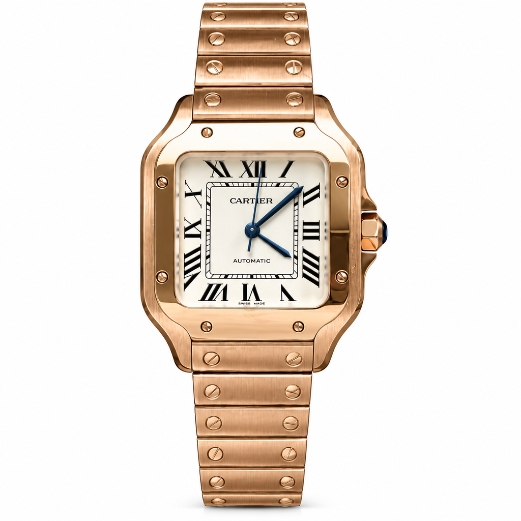 Cartier Santos de Cartier Automatic — Full 18K Rose Gold Case & Bracelet