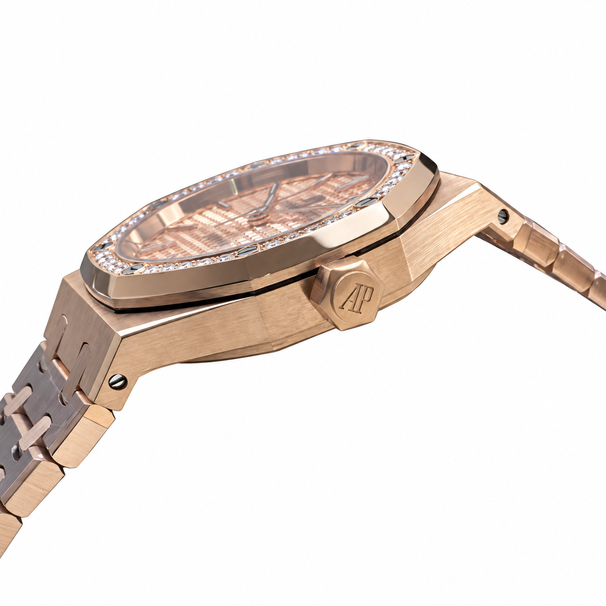 Audemars Piguet Royal Oak Selfwinding 34mm – Rose Gold Diamond Bezel Pink Dial