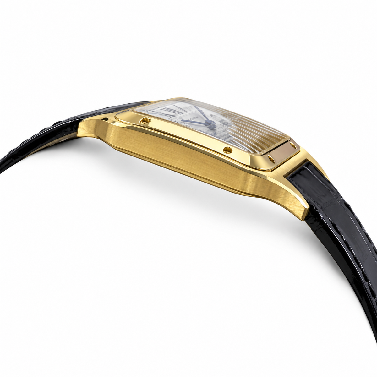 Cartier Santos-Dumont — Yellow Gold, White Dial & Black Alligator Strap