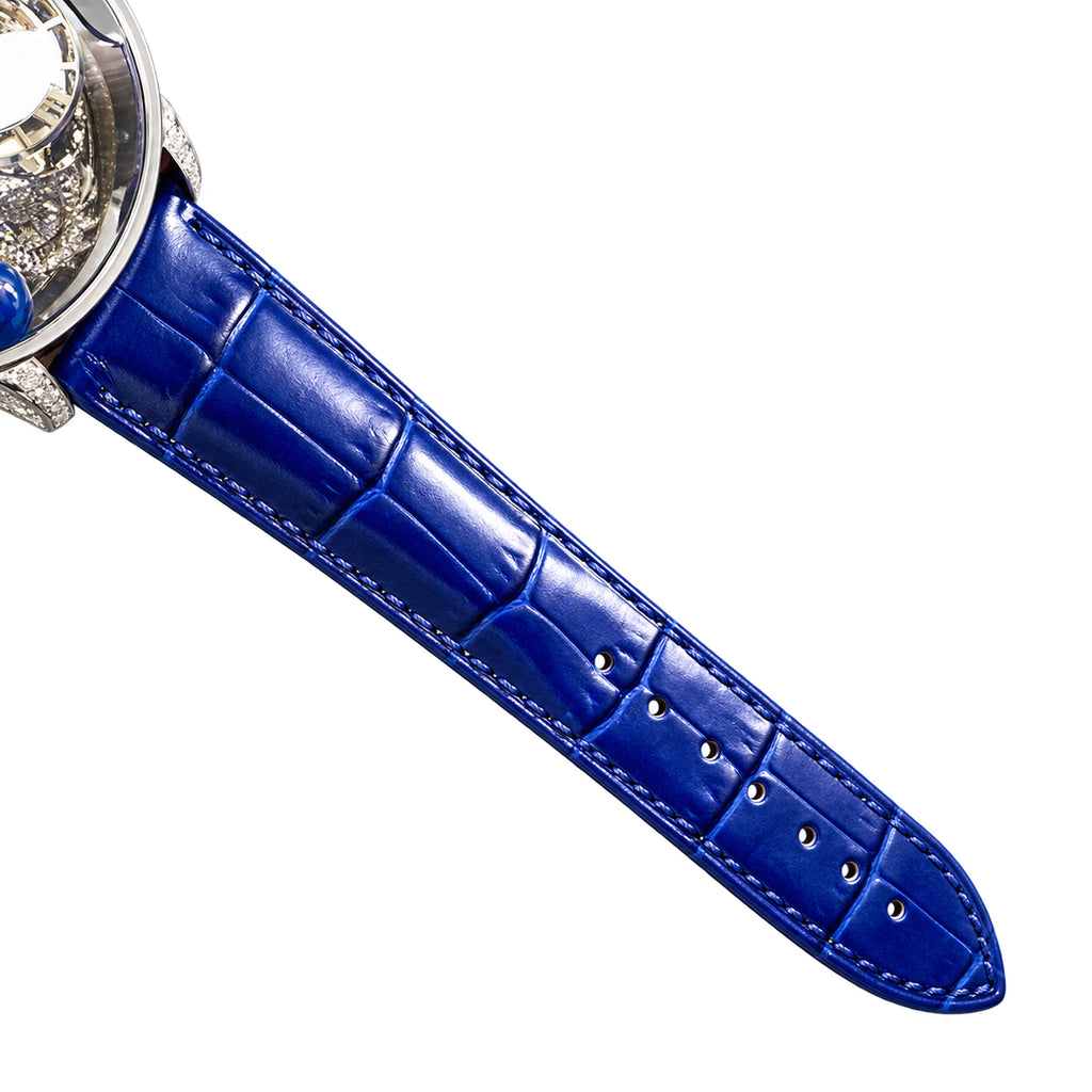 Jacob & Co. Astronomia Dragon White Gold Diamond Tourbillon Sapphire Blue Leather Watch