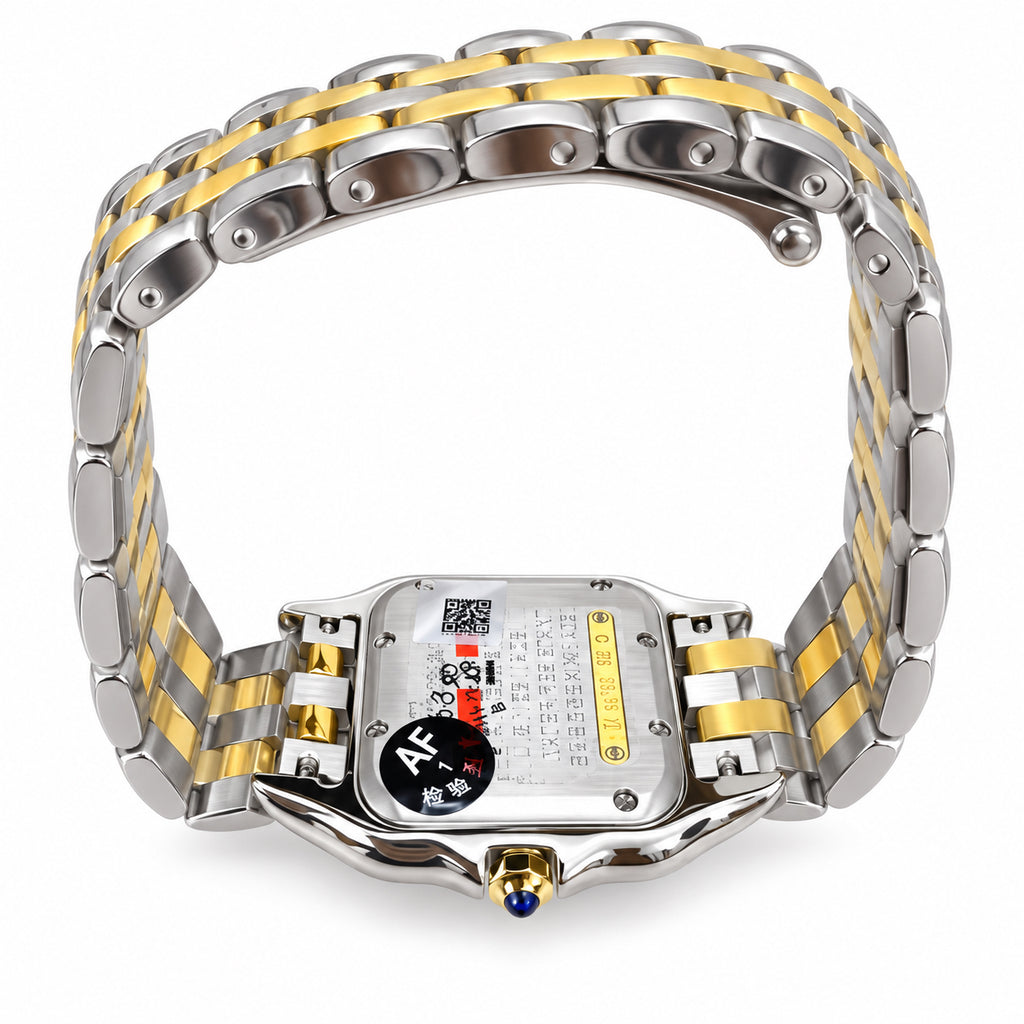 Cartier Panthère de Cartier Medium — Steel & Yellow Gold, Diamond Bezel, MOP Dial & Two-Tone Bracelet, Women