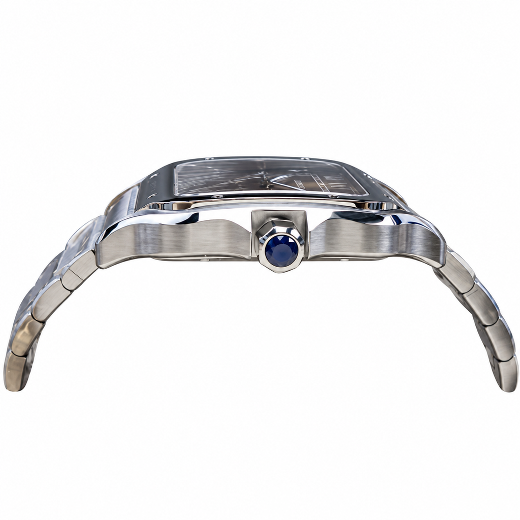Cartier Santos Arabic Numerals Brown Dial Steel Watch – KDY