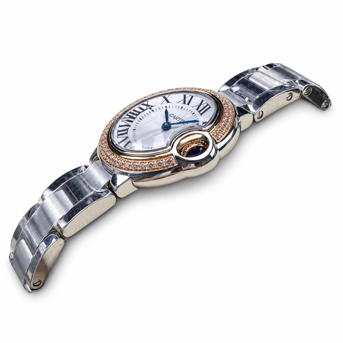 Cartier Ballon Bleu Small Steel Rose Gold Diamond Bezel Watch – KDY
