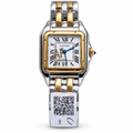 Cartier Panthère de Cartier Medium — Steel & Yellow Gold, White Dial, Roman Numerals & Two-Tone Bracelet, Women