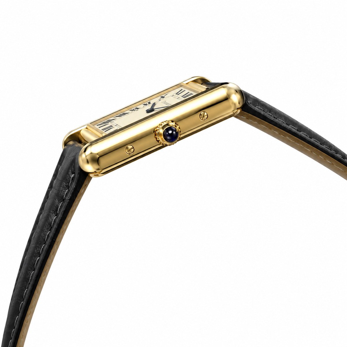 Cartier Tank Louis Cartier Small — 18K Yellow Gold, Cream Dial, Roman Numerals & Black Alligator Strap, Women
