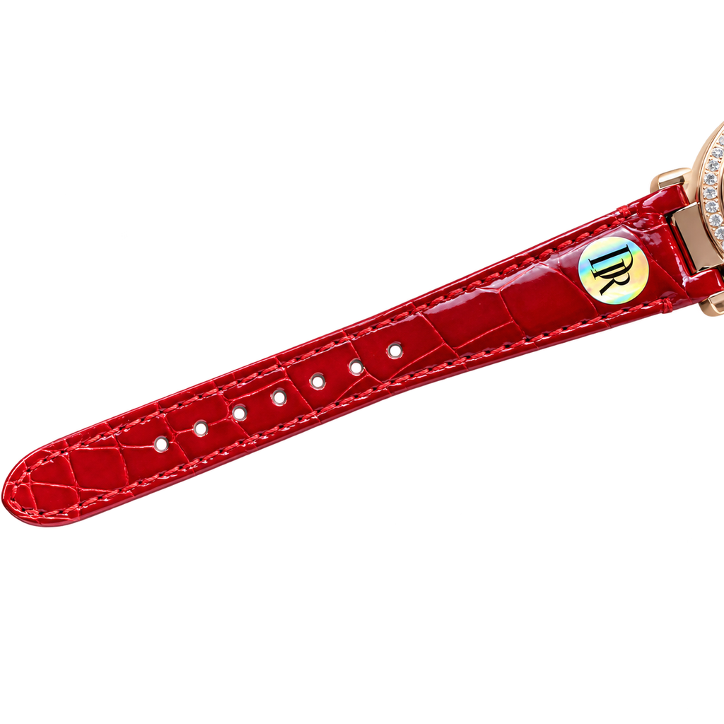 Cartier Pasha de Cartier 30mm — 18K Rose Gold, Diamond Bezel, White Dial & Red Alligator Strap, Quartz, Women