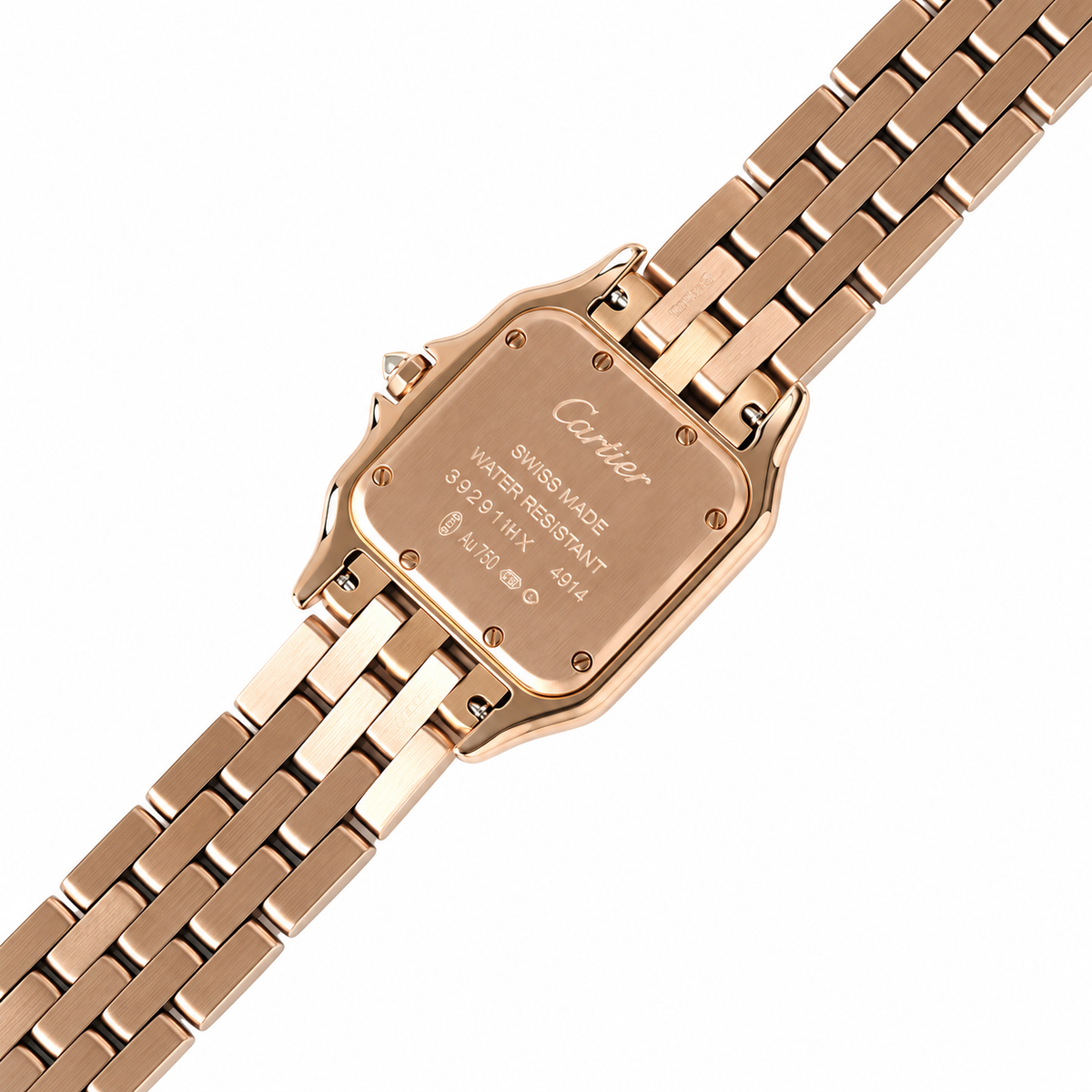 Cartier Panthère de Cartier — 18K Rose Gold Case & Bracelet, White Dial, Sapphire Crown