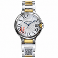 Cartier Ballon Bleu 42mm — Steel & Yellow Gold, Silver Dial, Roman Numerals & Two-Tone Bracelet, Automatic