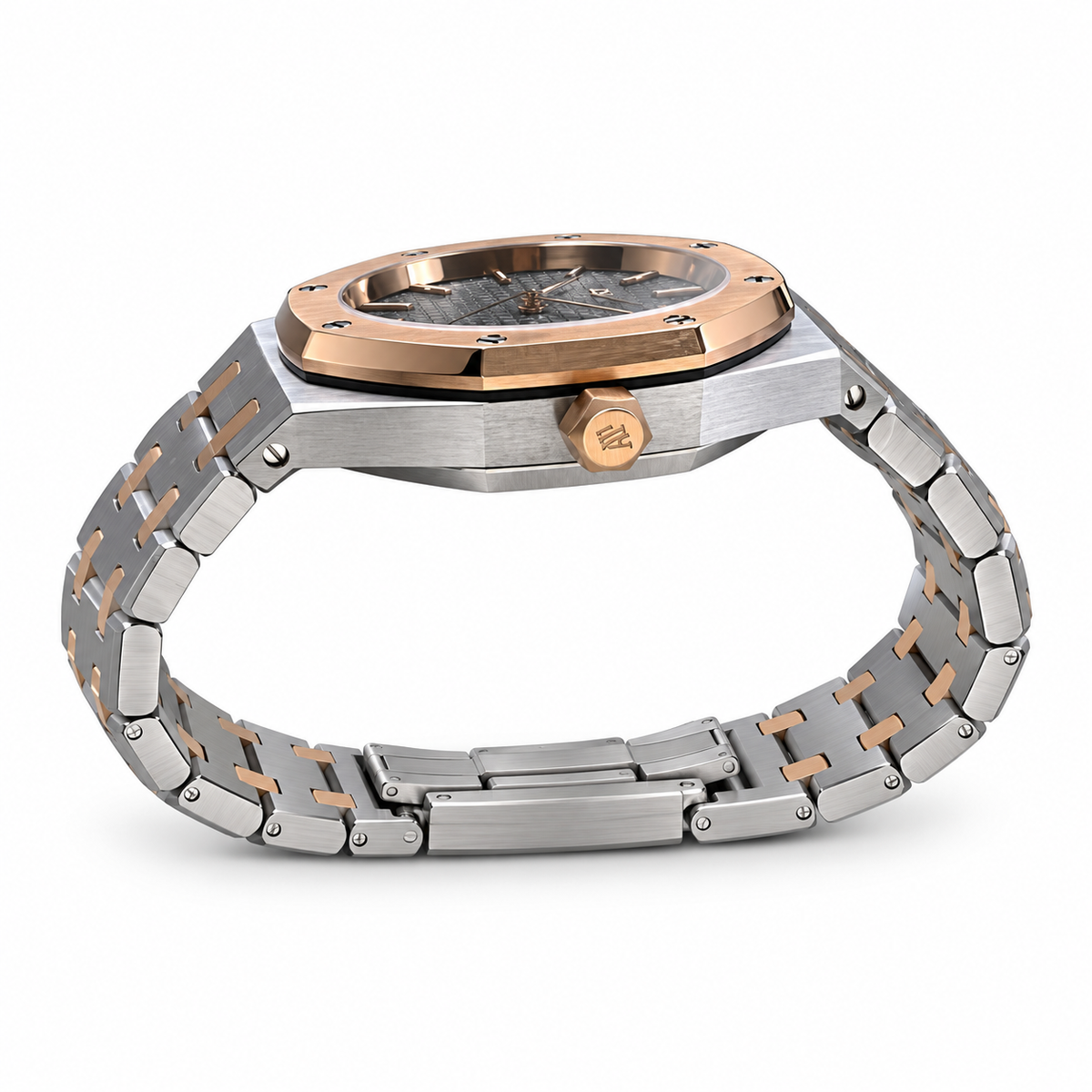 Audemars Piguet Royal Oak Two-Tone Rose Gold Bezel Grey Dial Automatic Watch