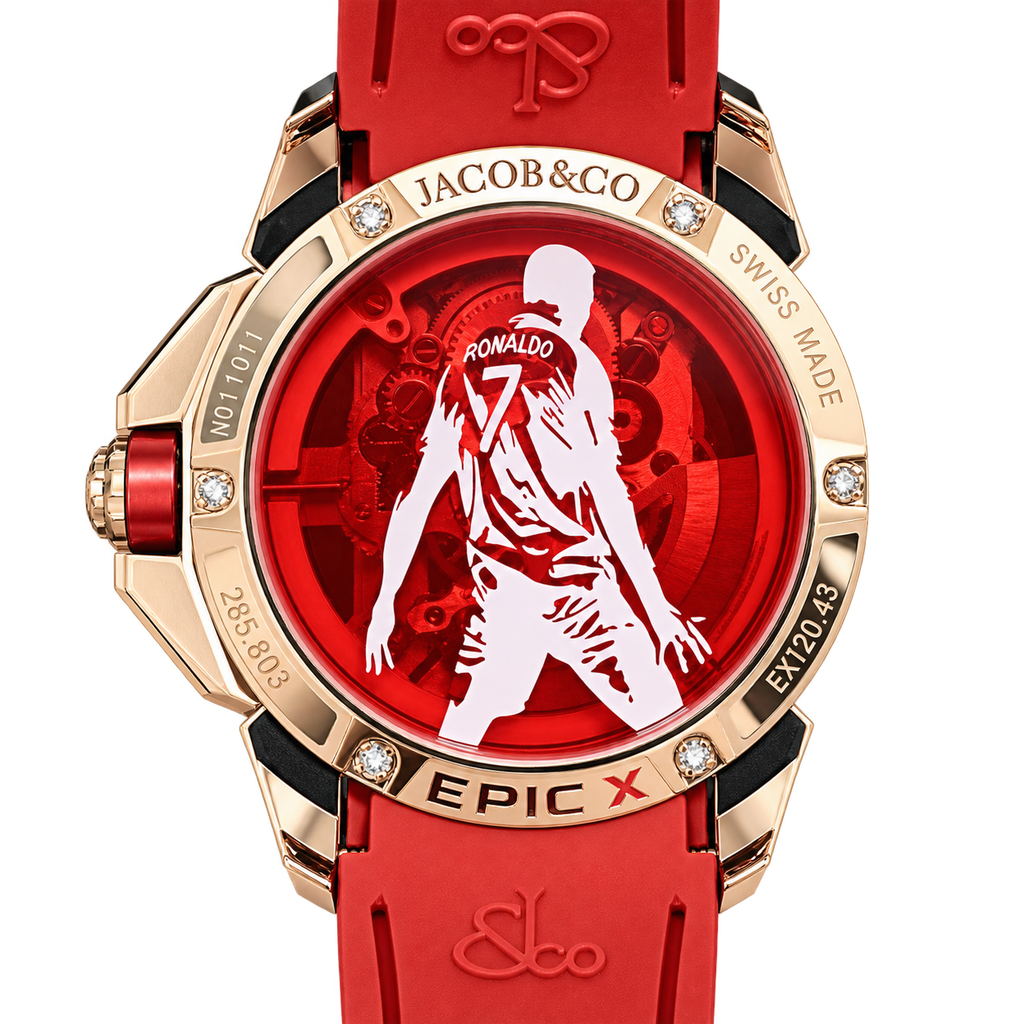 Jacob & Co. Epic X CR7 Rose Gold Red Sapphire Skeleton Ronaldo No.7 Watch