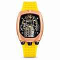 Jacob & Co. x Bugatti Chiron Rose Gold Skeleton Tourbillon Engine Yellow Rubber Watch