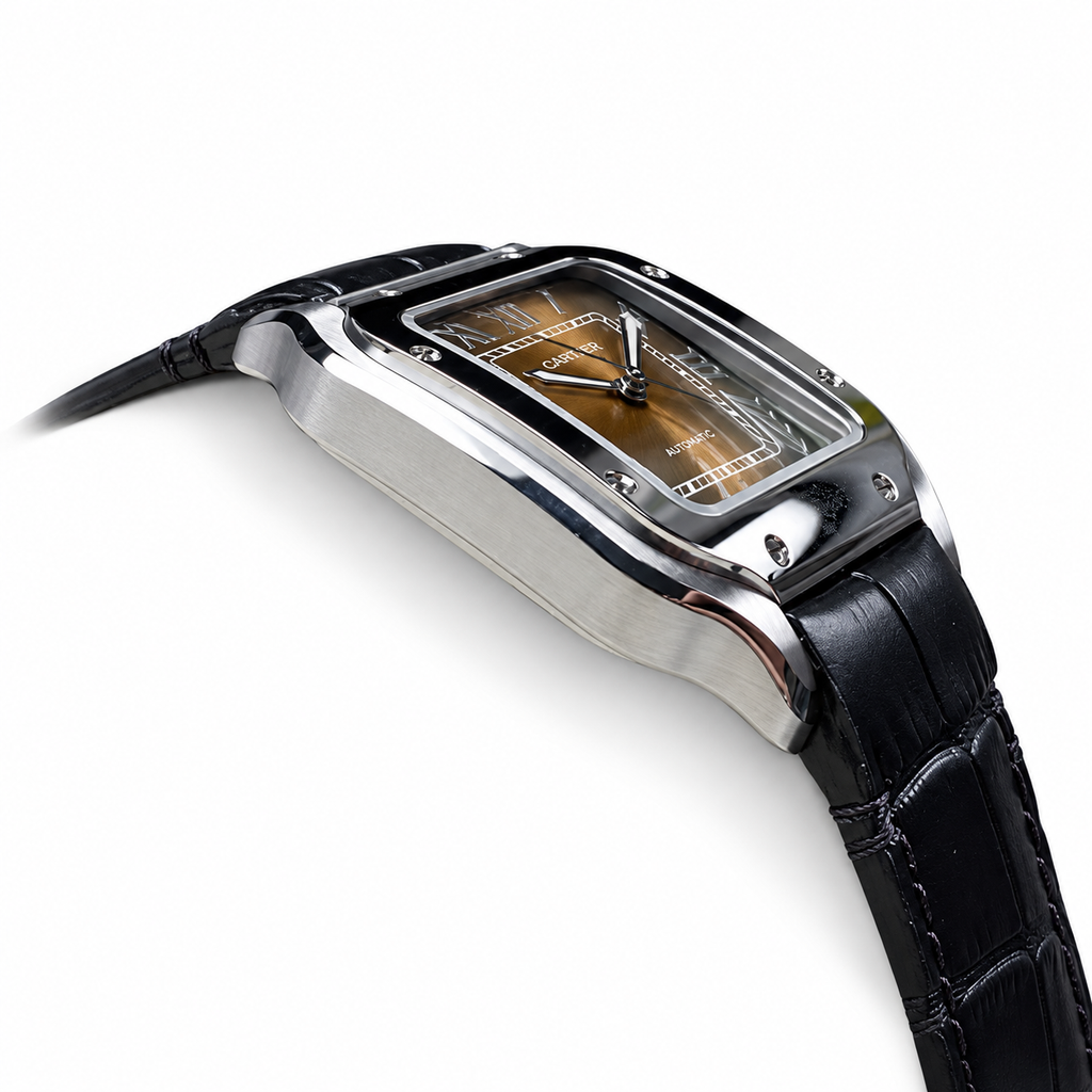 Cartier Santos Large Steel Smoked Brown Gradient Dial Automatic Watch – KDY
