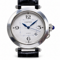 Cartier Pasha de Cartier Automatic — Steel, Silver Dial & Black Alligator Strap
