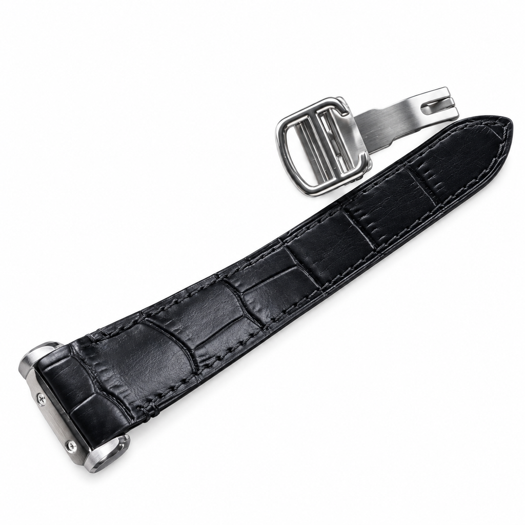 Cartier Santos-Dumont — Steel, Brown Gradient Dial, Roman Numerals & Black Alligator Strap, Quartz