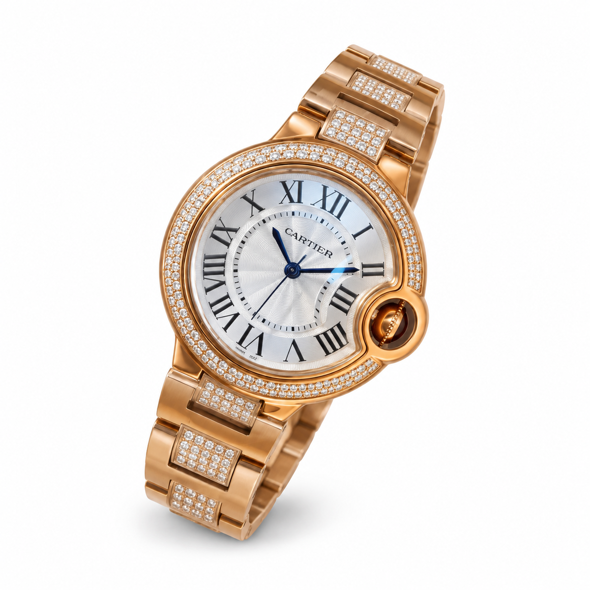 Cartier Ballon Bleu de Cartier — 18K Rose Gold, Diamond Bezel & Diamond Bracelet
