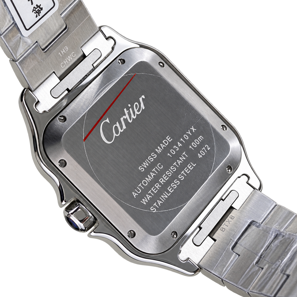 Cartier Santos Large Steel Grey Dial Date Automatic Bracelet Watch – KDY