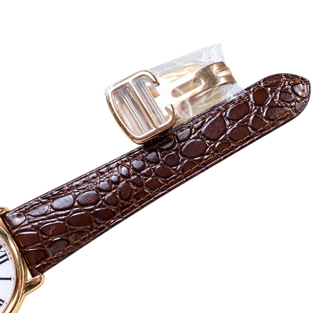 Cartier Ronde Louis Cartier Automatic — 18K Rose Gold, 24H Dial, Date & Brown Alligator Strap