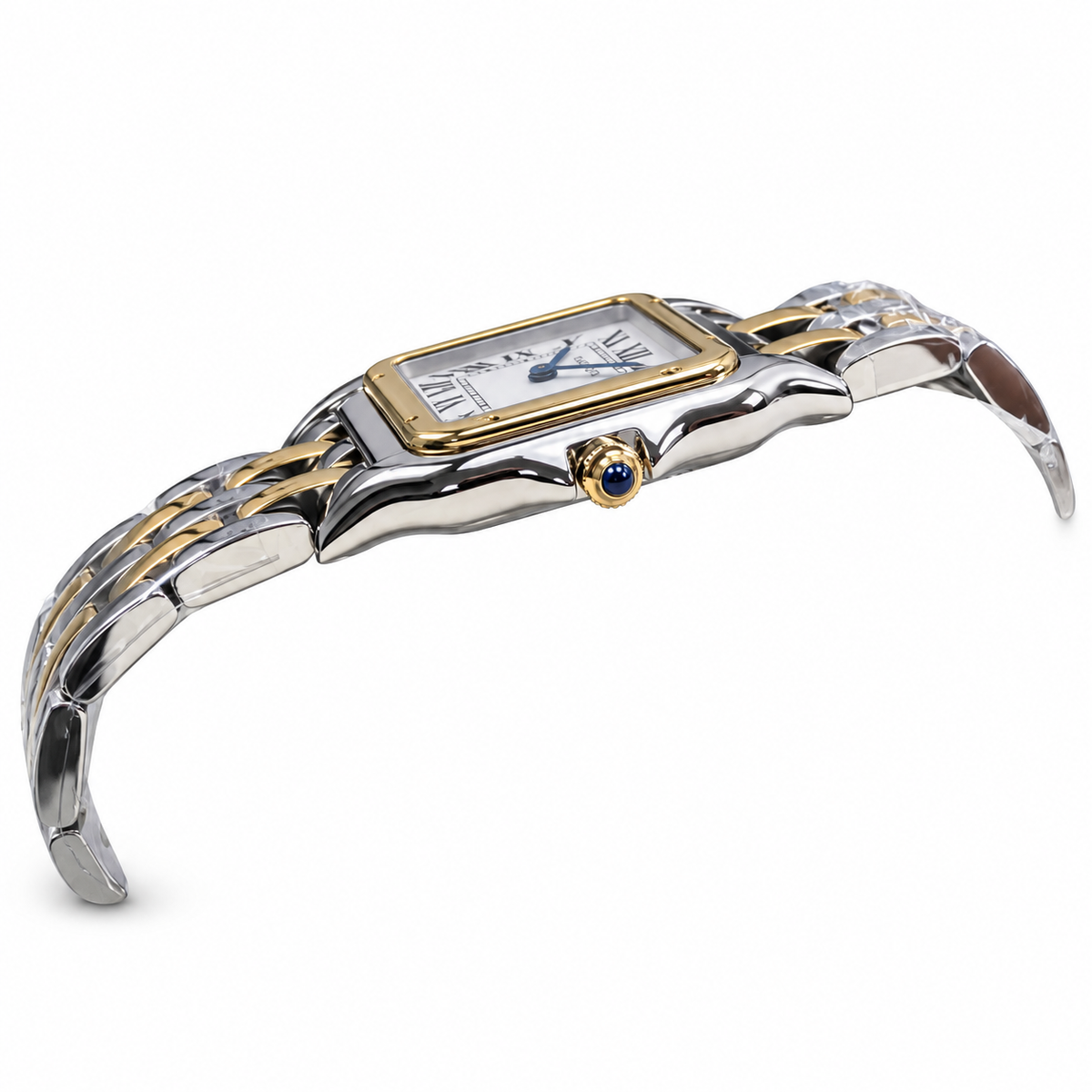 Cartier Panthère Medium — Two-Tone Steel & Gold, White Dial, Roman Numerals & Panthère Bracelet, Women