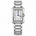 Cartier Tank Anglaise — Steel, Diamond Dial & Steel Bracelet