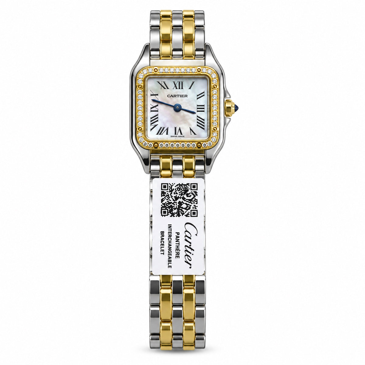 Cartier Panthère de Cartier Medium — Steel & Yellow Gold, Diamond Bezel, MOP Dial & Two-Tone Bracelet, Women