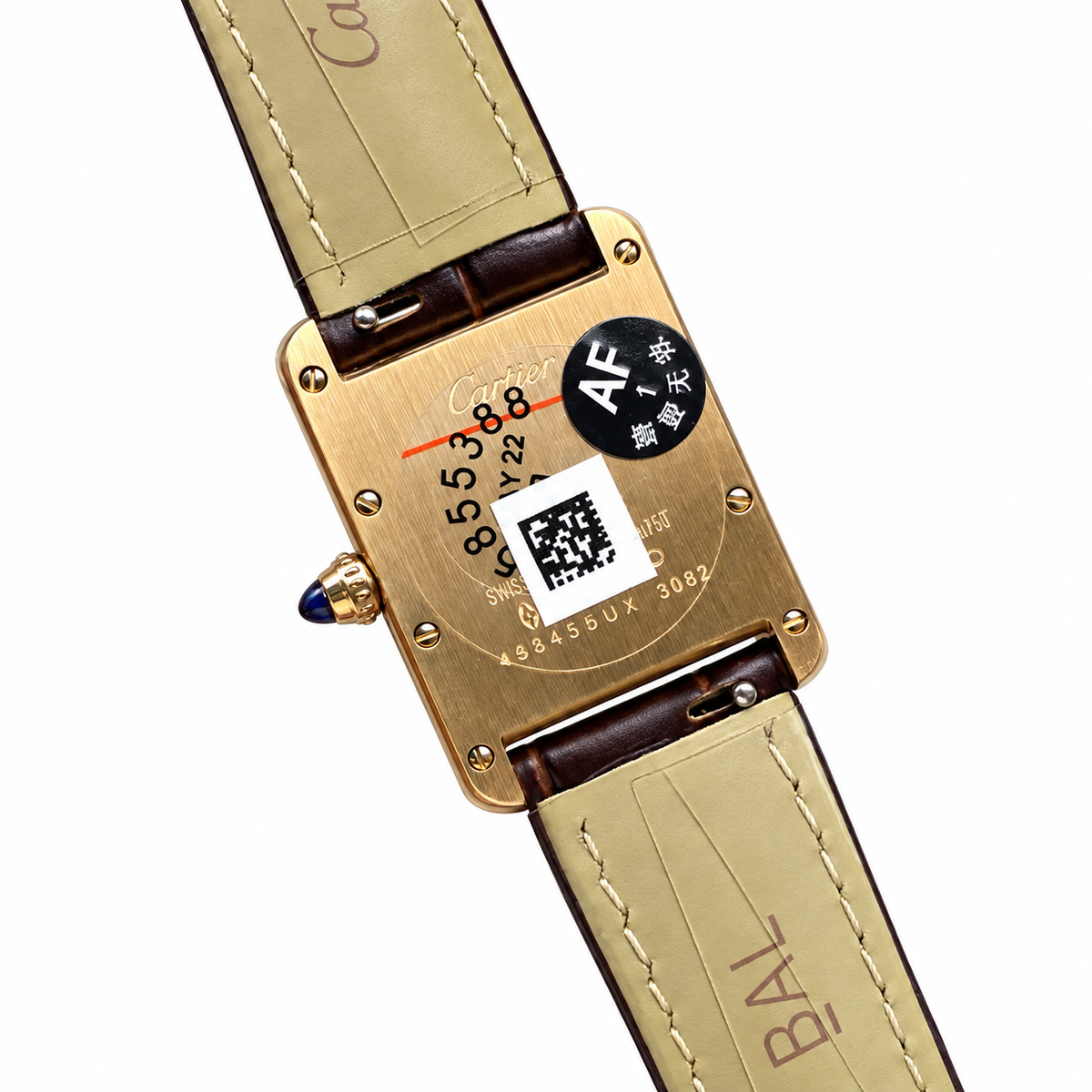 Cartier Tank Louis Cartier Large — 18K Yellow Gold, Silver Dial, Roman Numerals & Dark Brown Alligator Strap, Women